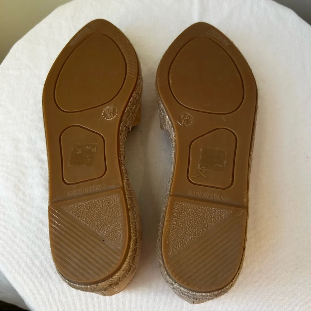 VINCE Suede Pointed Espadrille Tita Flats - Beige 7.5